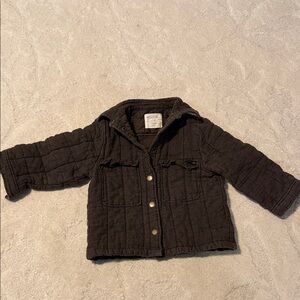 Rylee + Cru Quilted Snap-Front Jacket in charcoal grey